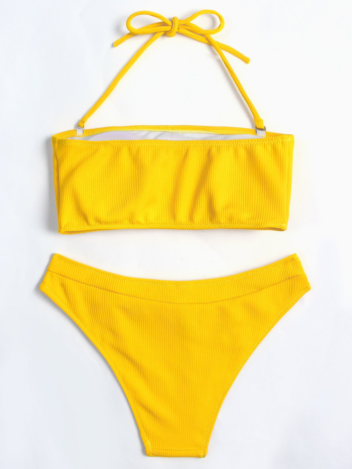 NEW FEELING Womens Yellow Bikinis