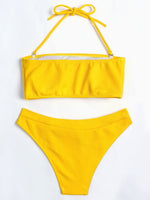 NEW FEELING Womens Yellow Bikinis