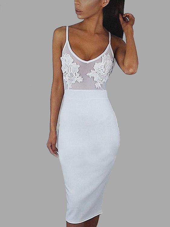 NEW FEELING Womens White Casual Dresses