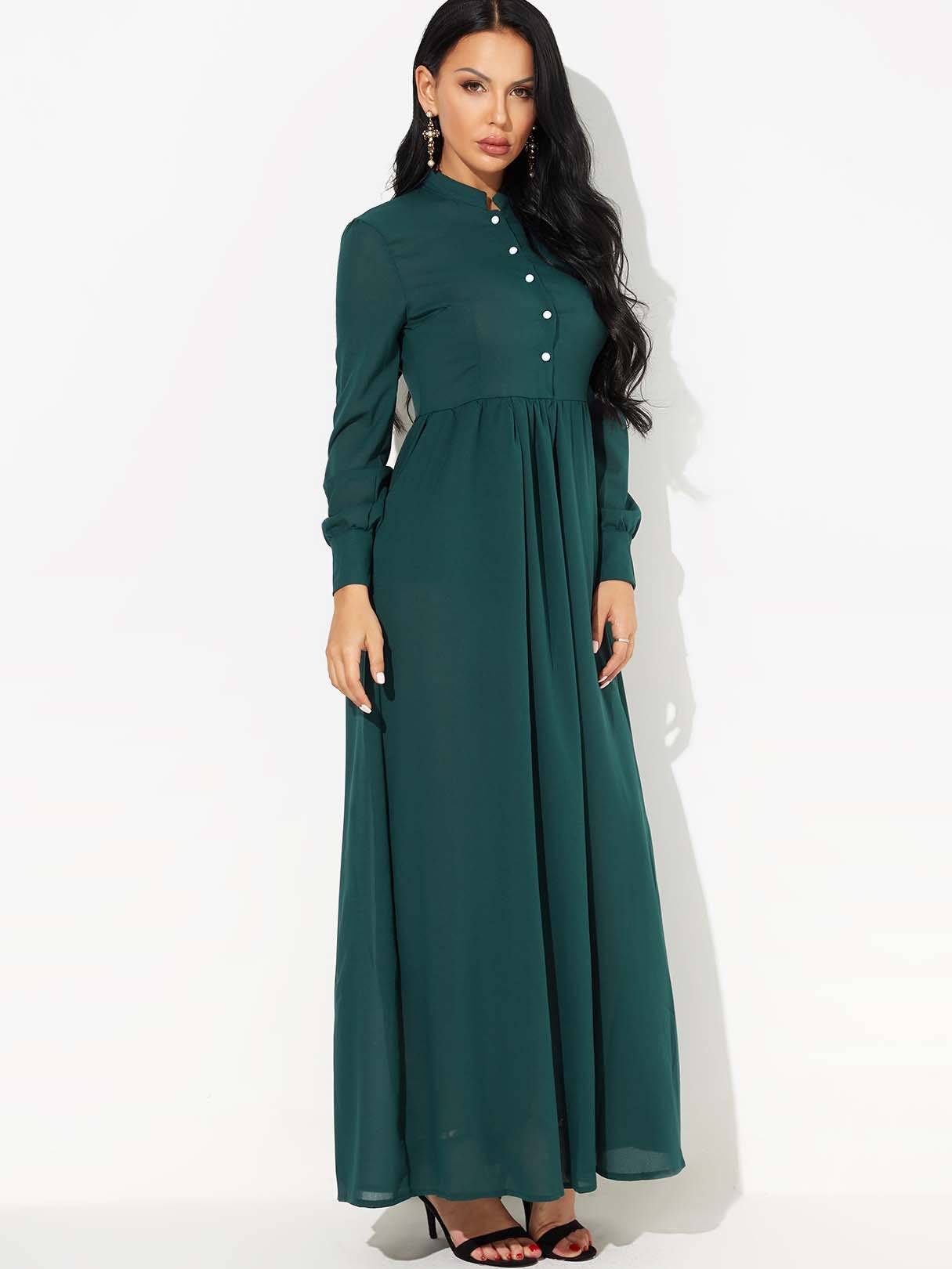 OEM Ladies Green Maxi Dresses