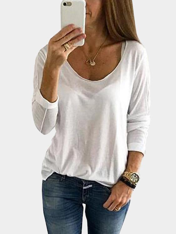NEW FEELING Womens White T-Shirts