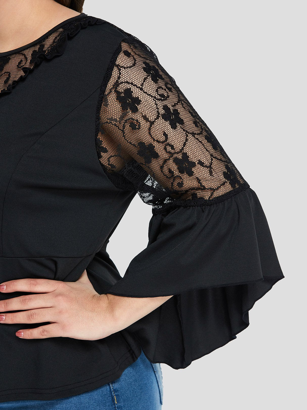 OEM ODM Womens 3/4 Sleeve Plus Size Tops