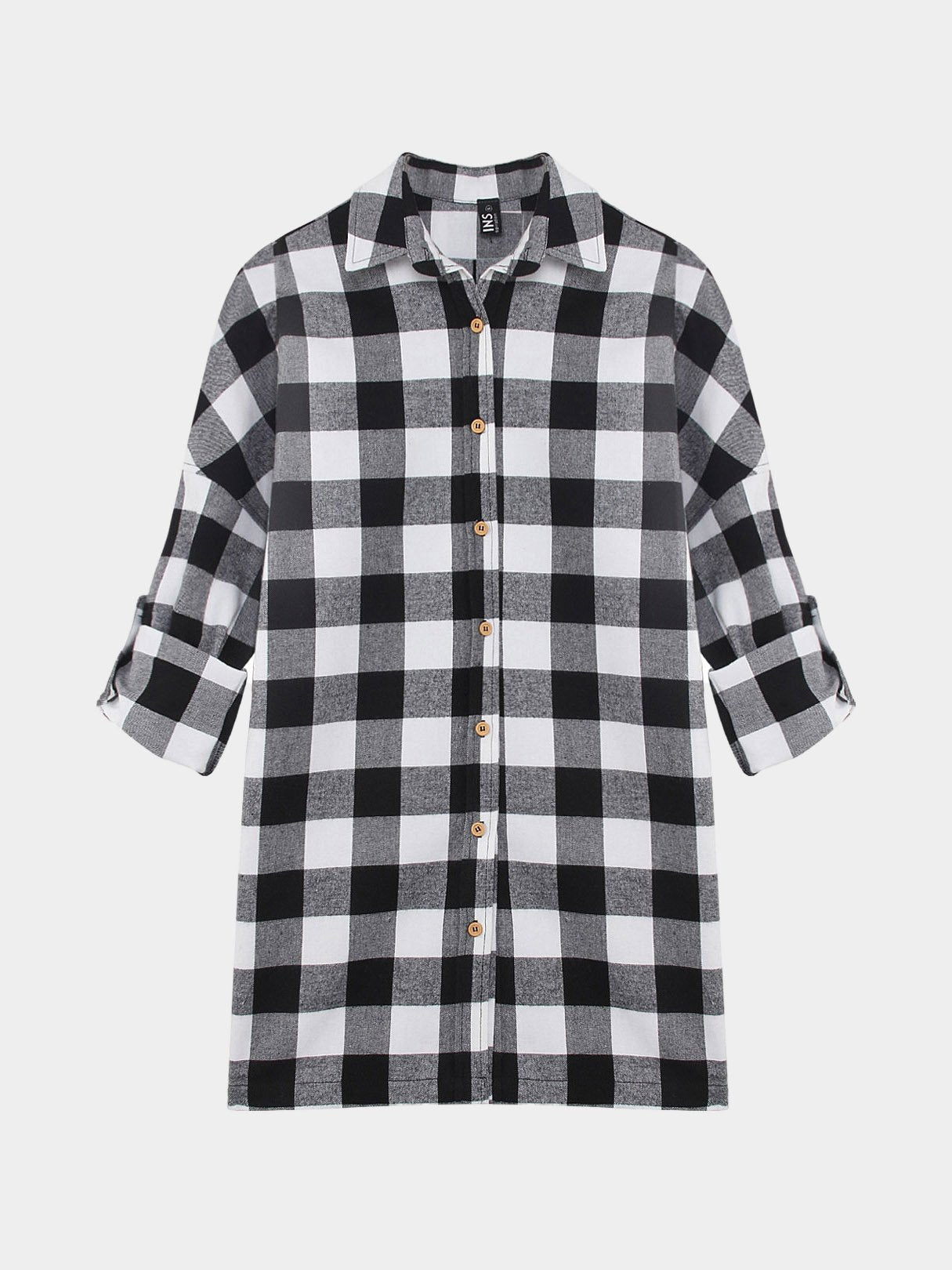Wholesale Half Sleeve Grid Shirt Dresses