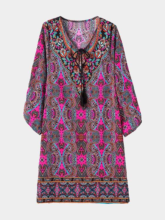 Wholesale Round Neck Long Sleeve Mini Dress