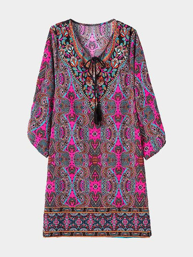 Wholesale Round Neck Long Sleeve Mini Dress