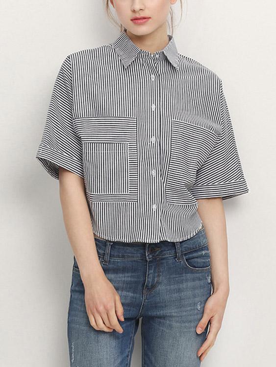OEM Ladies Striped Blouses