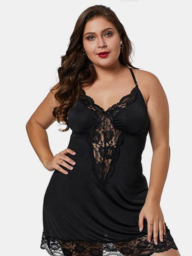 Wholesale V-Neck Lace Trim Sleeveless Plus Size Intimates