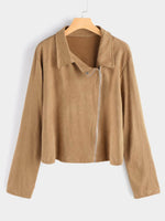 Wholesale Classic Collar Plain Long Sleeve Plus Size Coats & Jackets