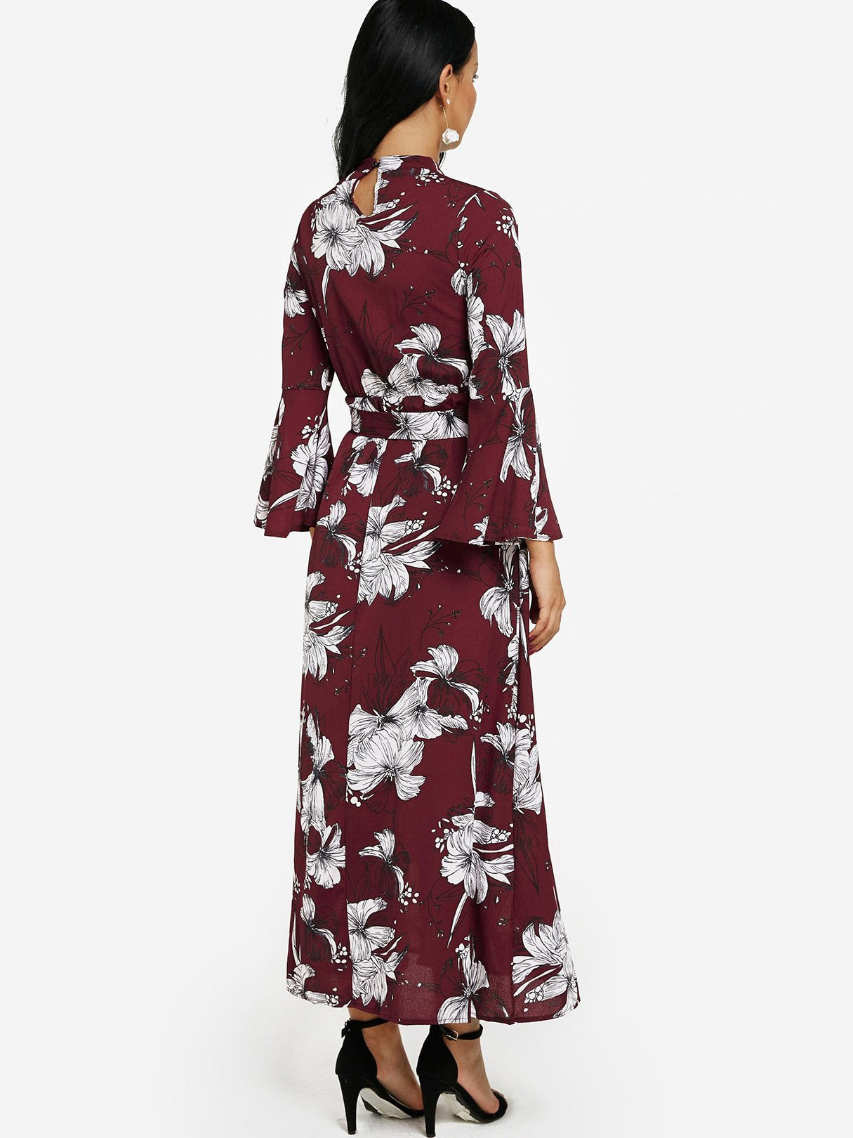 NEW FEELING Womens Burgundy Maxi Dresses