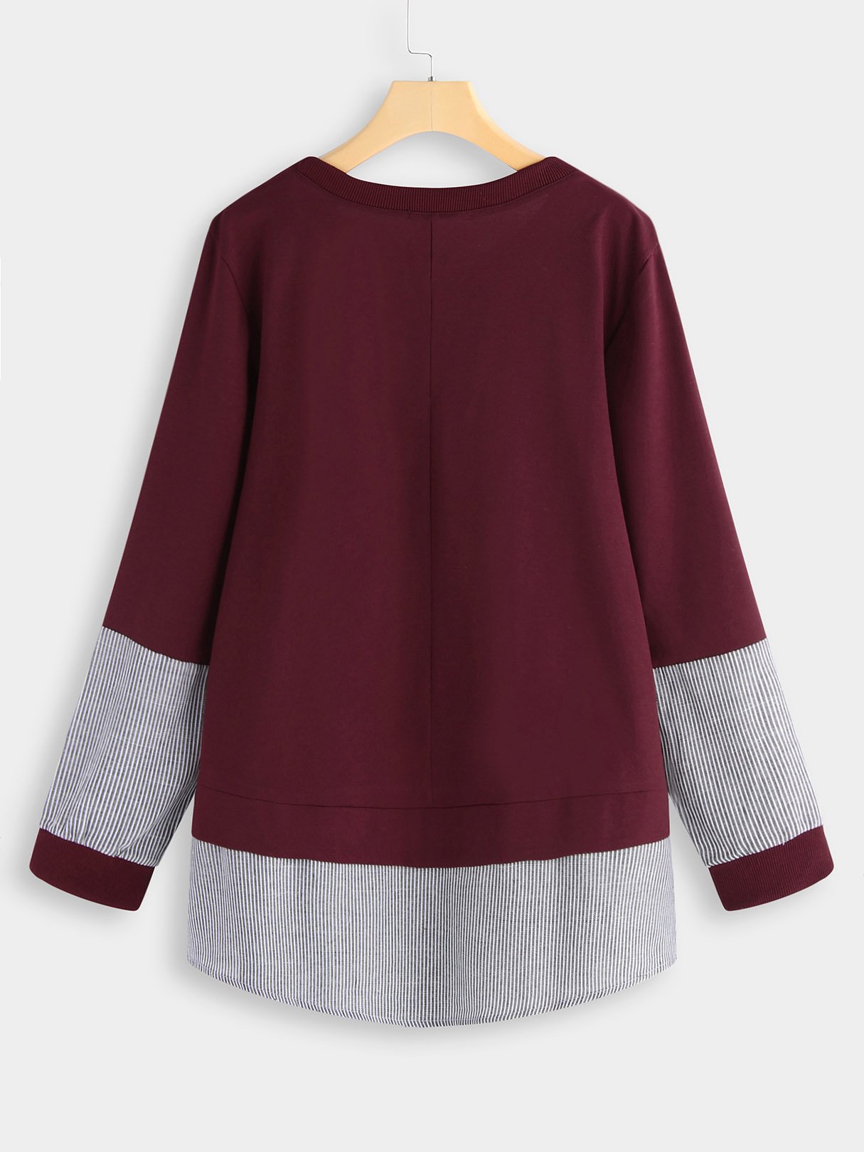NEW FEELING Womens Burgundy Plus Size Tops