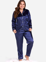 Wholesale Plus Size Button Design Pajamas Set