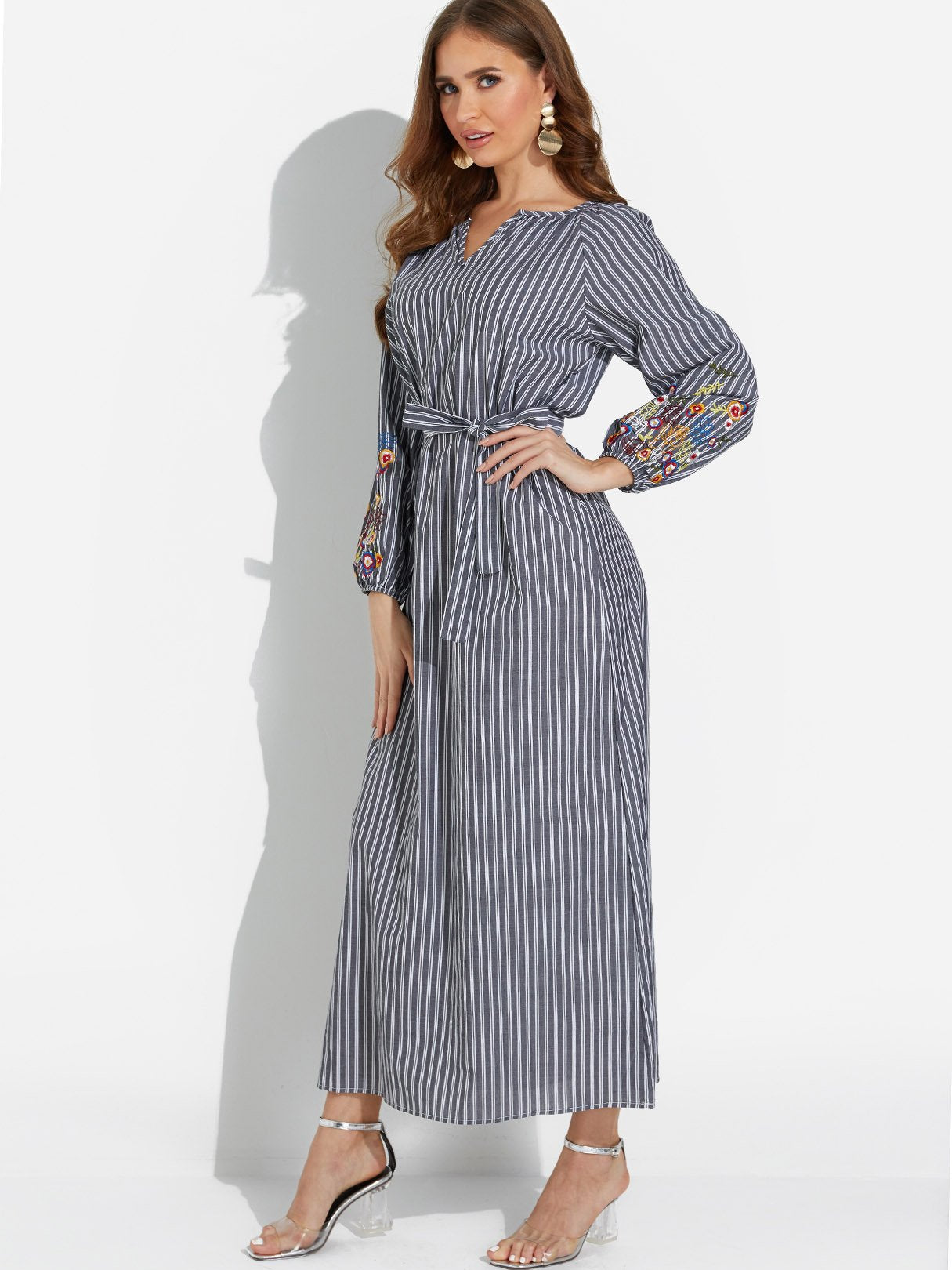 OEM Ladies Grey Maxi Dresses