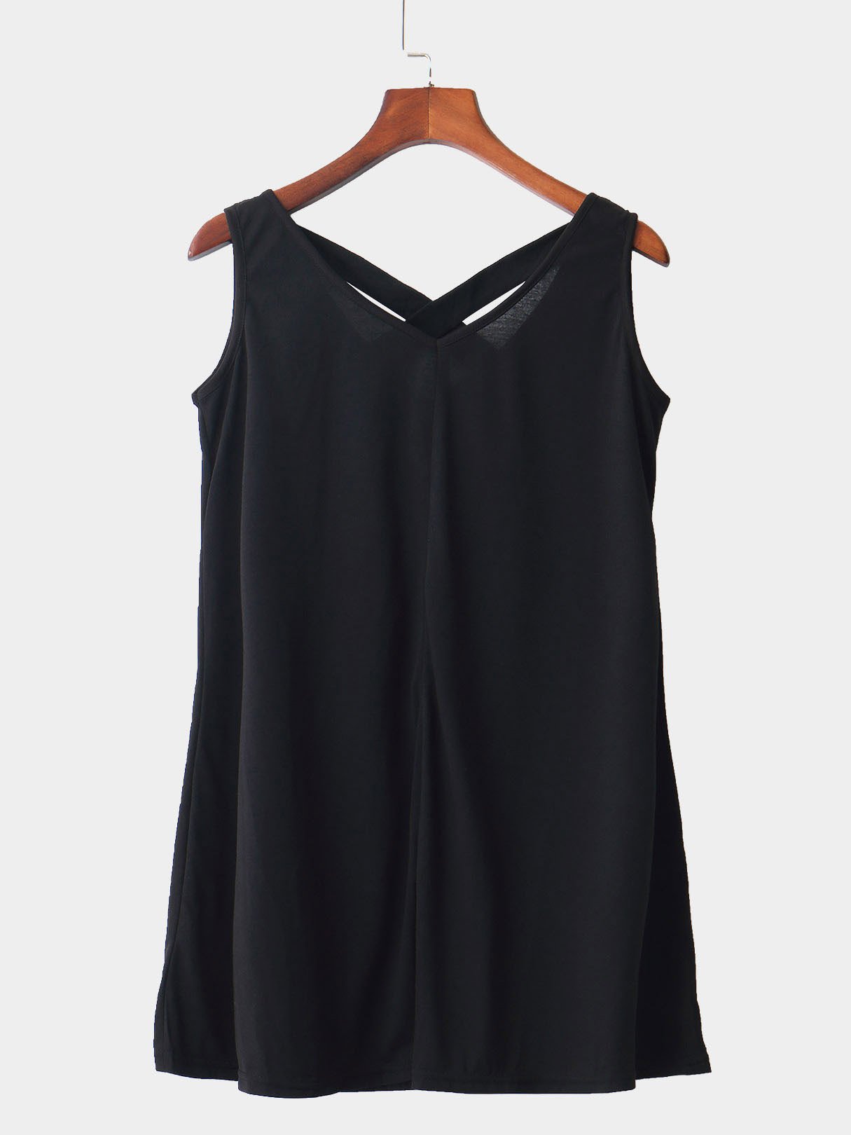 Wholesale Black V-Neck Backless Mini Dress