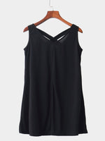 Wholesale Black V-Neck Backless Mini Dress