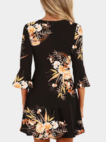 NEW FEELING Womens Black Floral Dresses