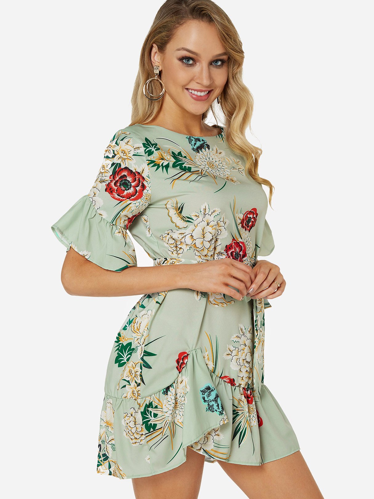 OEM Ladies Green Mini Dresses