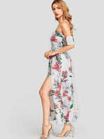 OEM ODM Ladies Black Floral Dresses