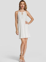 NEW FEELING Womens White Casual Dresses