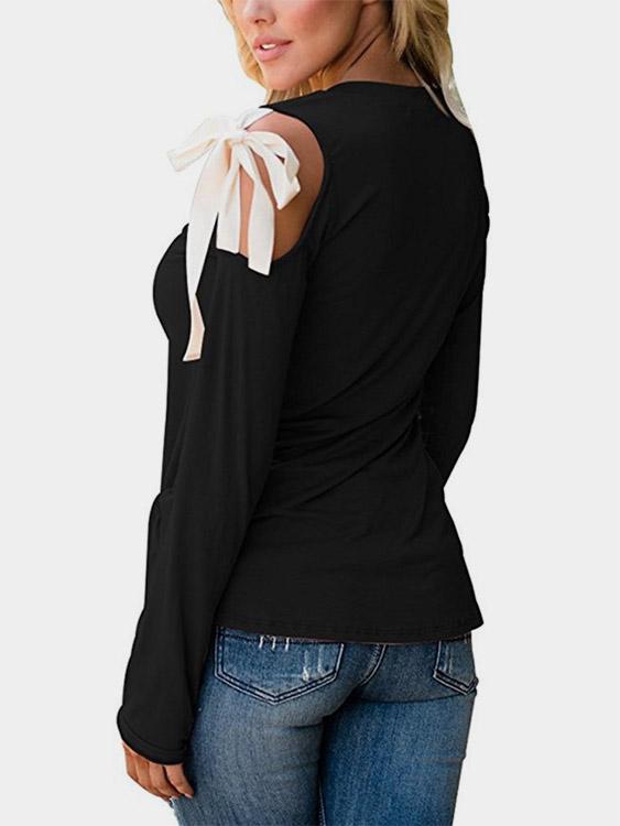 NEW FEELING Womens Black T-Shirts