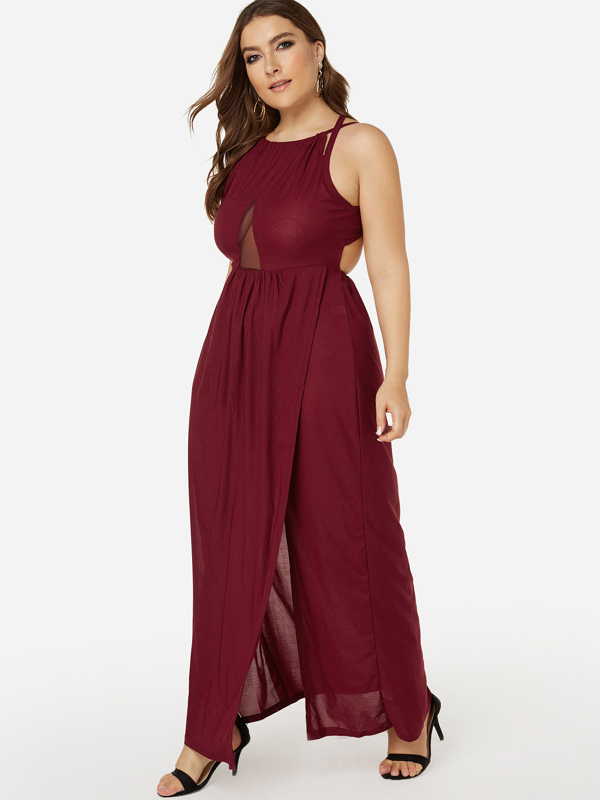 OEM Ladies Burgundy Plus Size Dresses