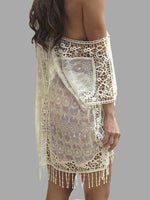 NEW FEELING Womens White Cover-Ups