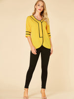NEW FEELING Womens Yellow Blouses