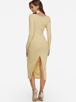NEW FEELING Womens Beige Sexy Dresses