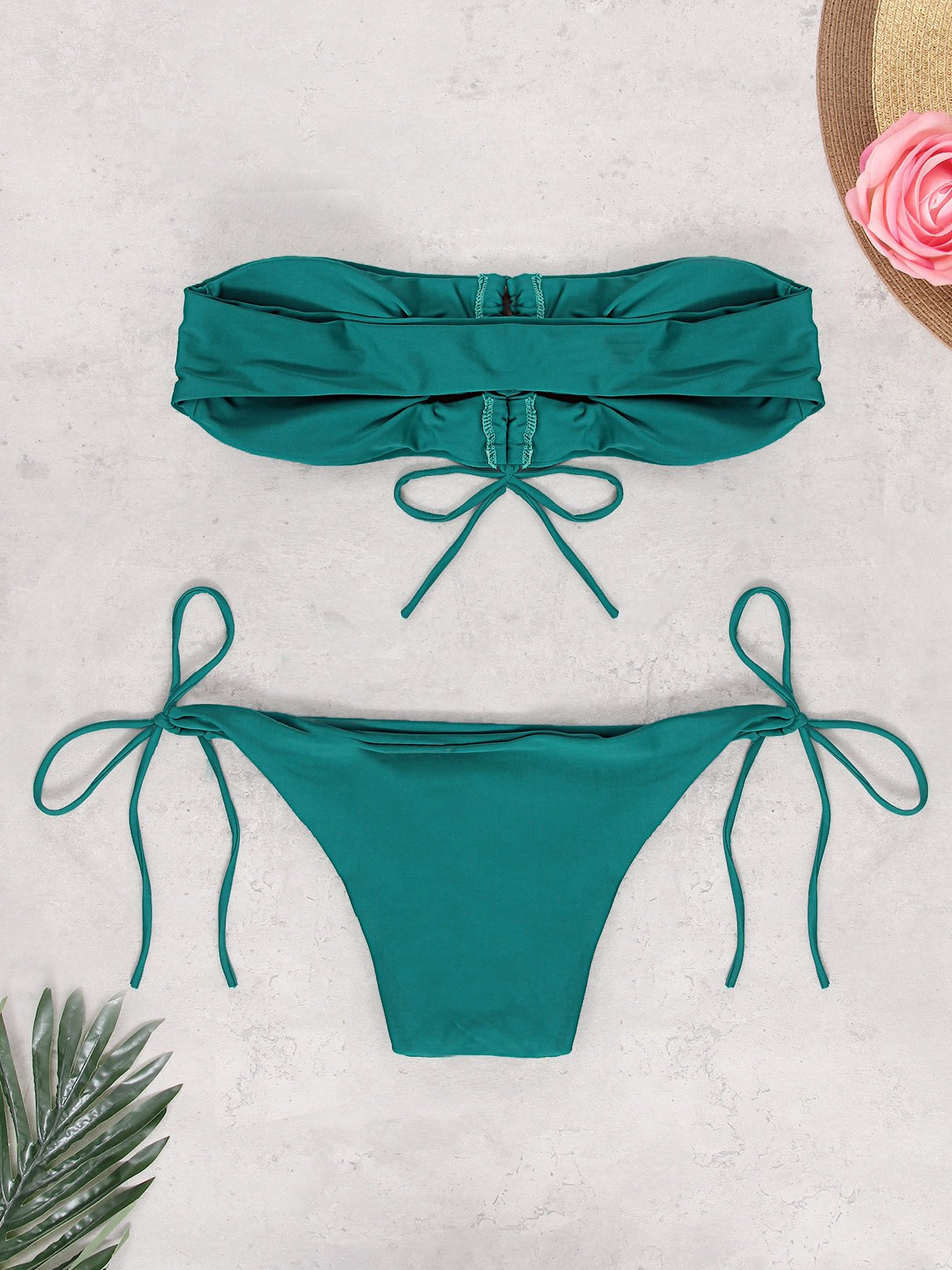 NEW FEELING Womens Green Bikinis