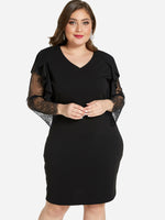 ODM Ladies Long Sleeve Plus Size Dress