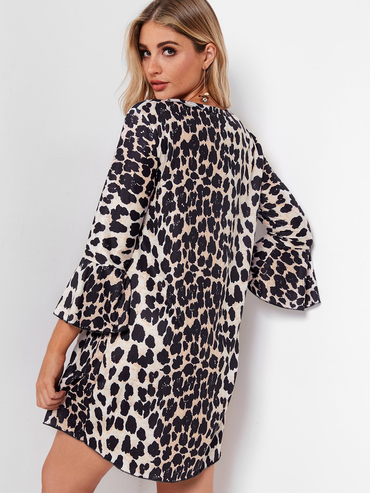 NEW FEELING Womens Leopard Mini Dresses