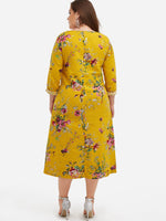 NEW FEELING Womens Yellow Plus Size Dresses