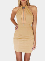 OEM Ladies Beige Sexy Dresses