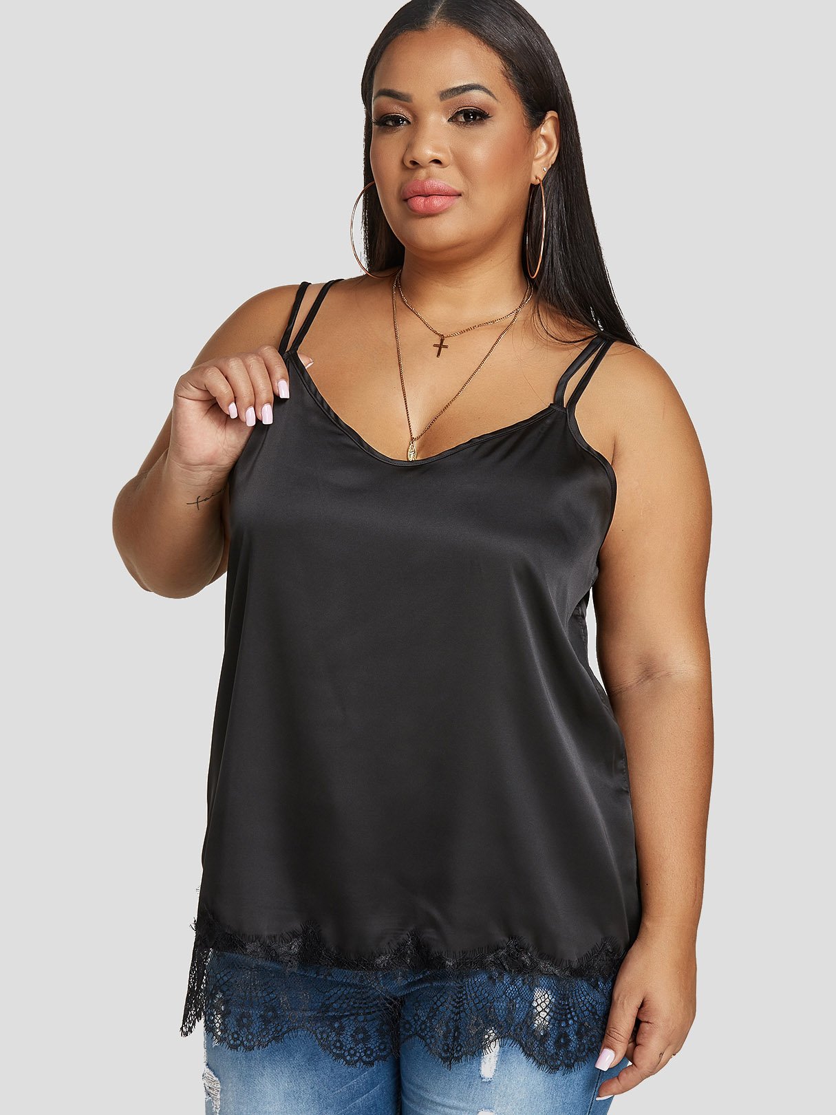 OEM Ladies Black Plus Size Tops