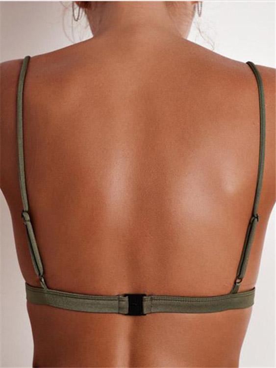 NEW FEELING Womens Army Green Bikinis