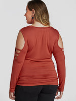 NEW FEELING Womens Coral Plus Size Tops