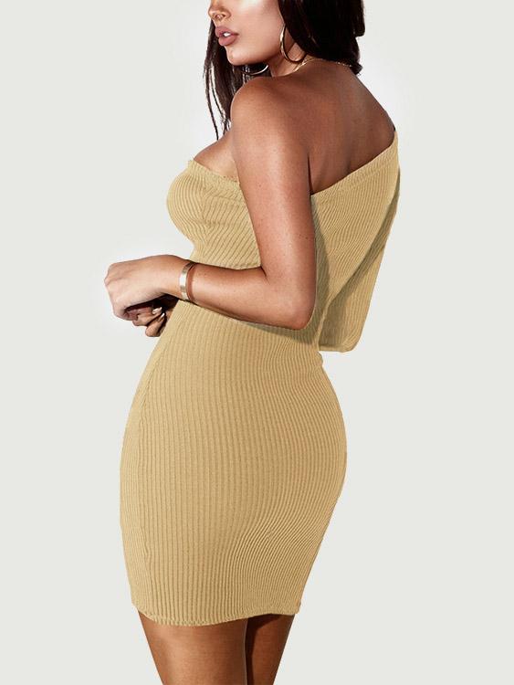 OEM Ladies Beige Bodycon Dresses