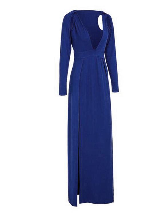 OEM Ladies Blue Maxi Dresses
