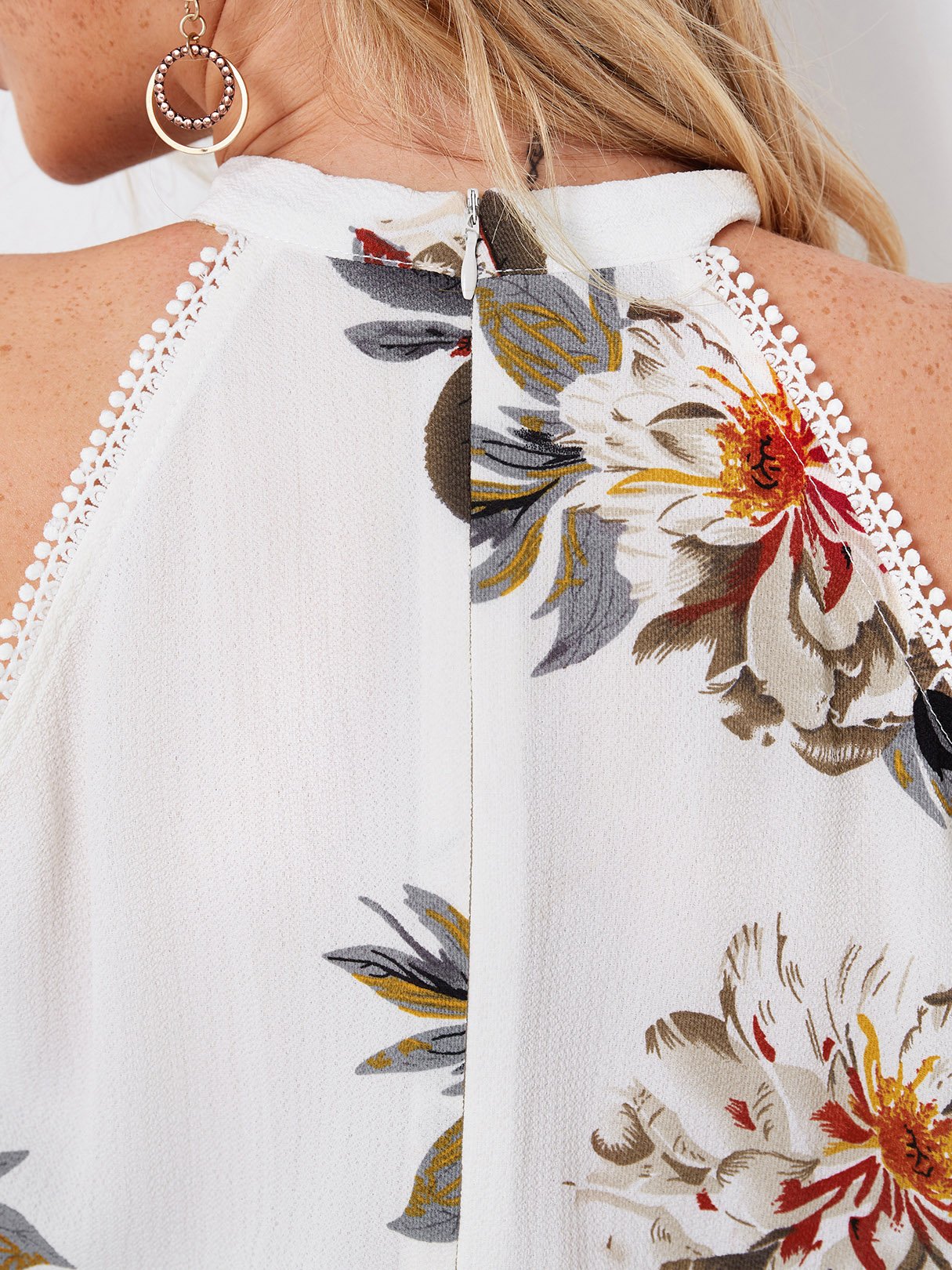 Custom White Floral Long Sleeve Maxi Dress