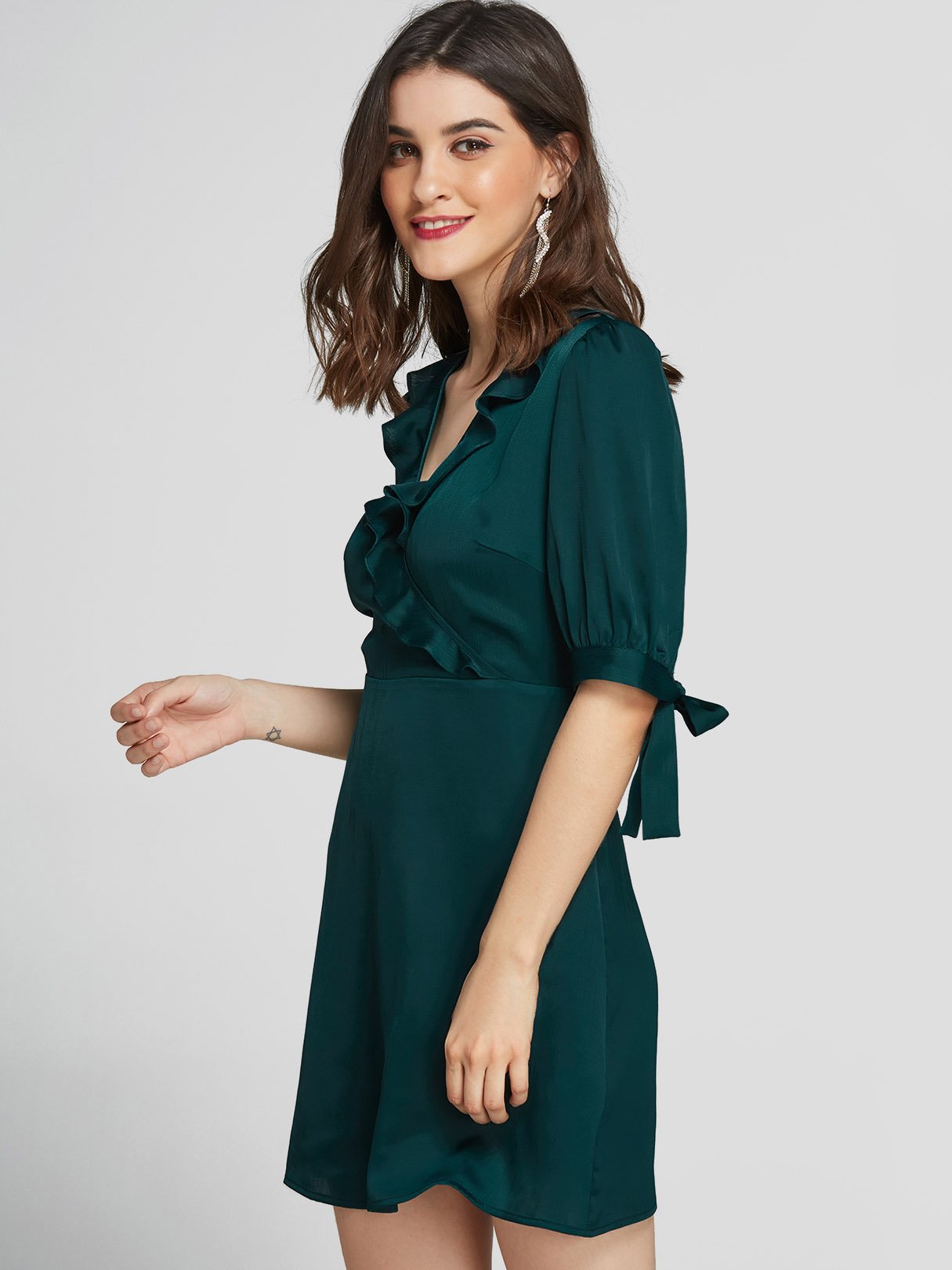 OEM Ladies Green Mini Dresses