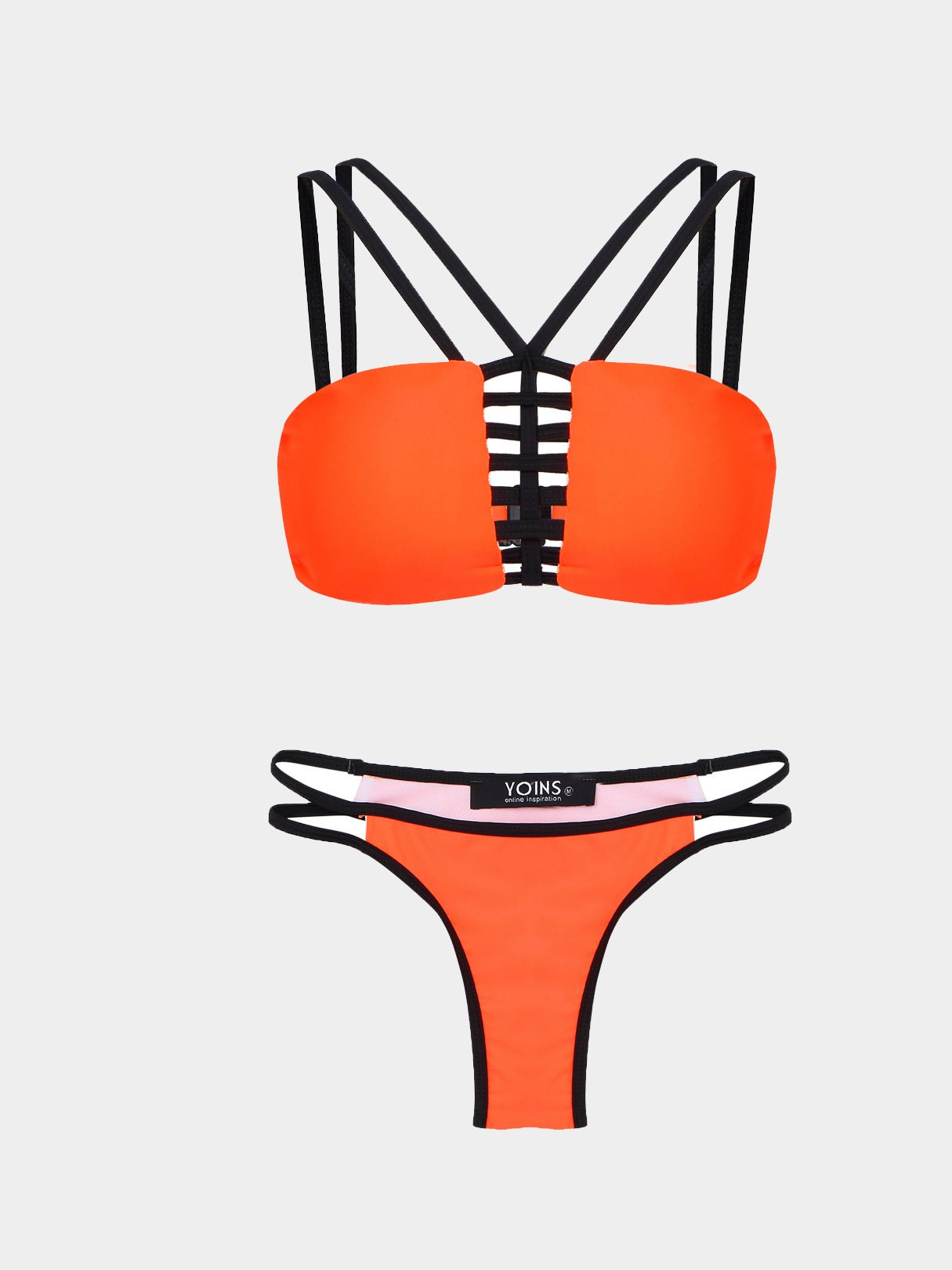 NEW FEELING Womens Orange Bikinis