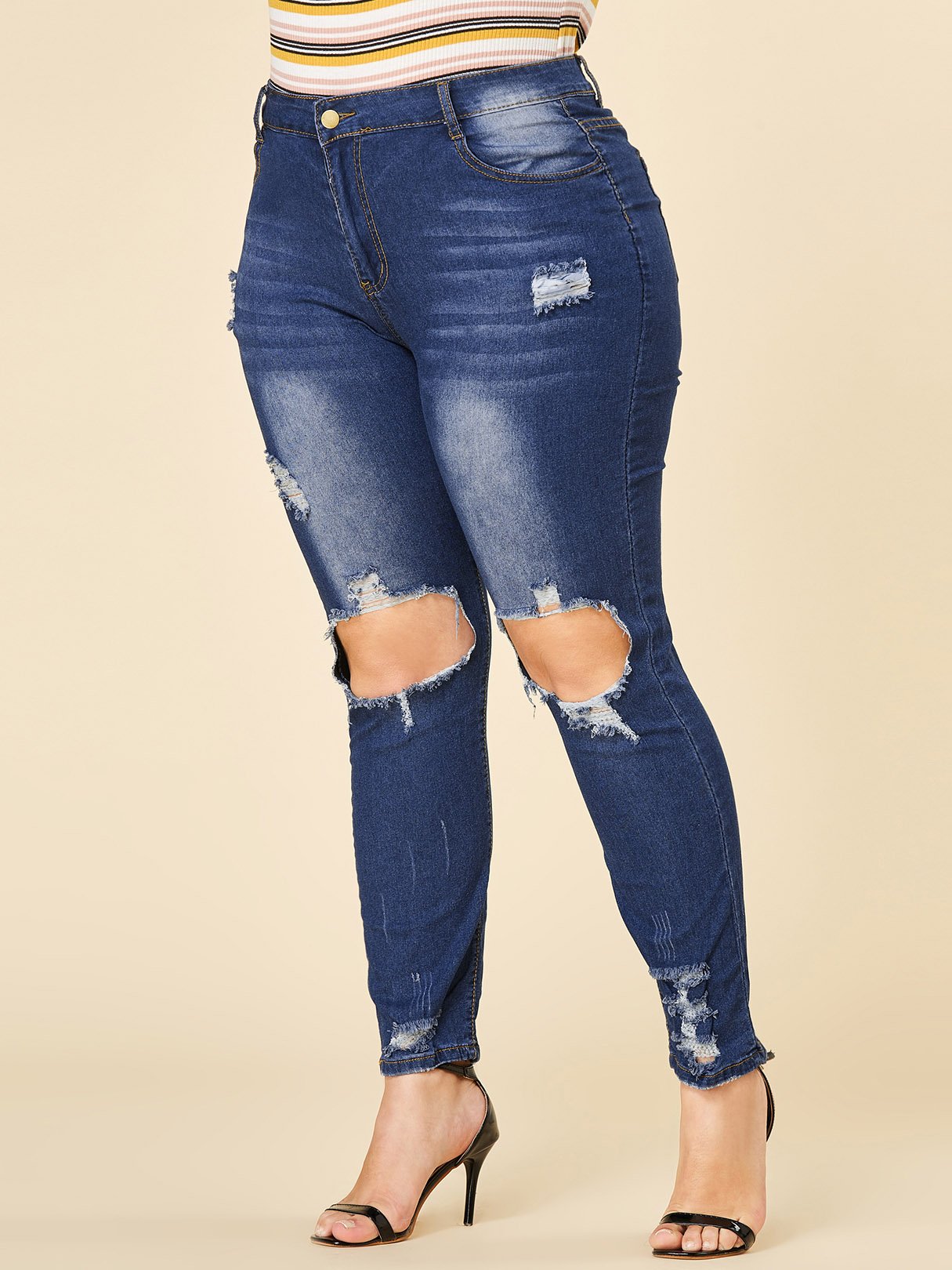 NEW FEELING Womens Blue Plus Size Bottoms