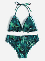 NEW FEELING Womens Green Bikinis