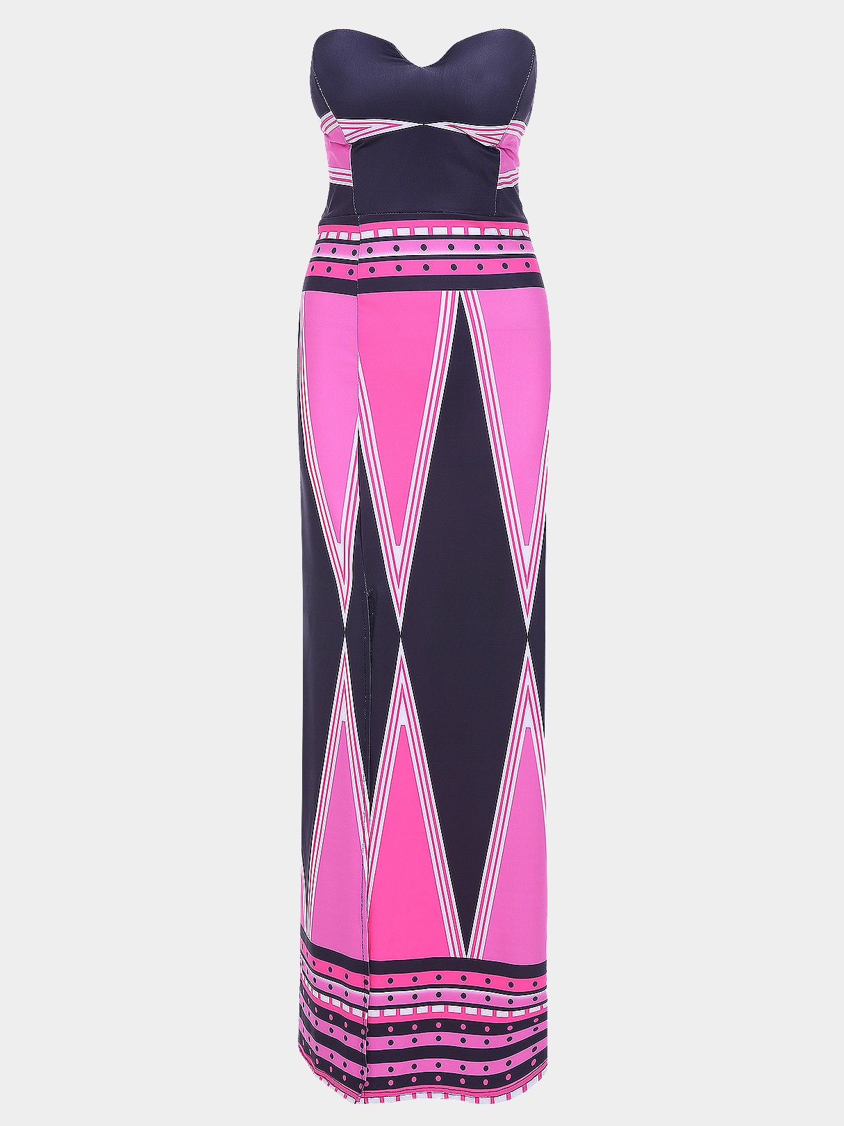 Wholesale Strapless Sleeveless Slit Maxi Dress