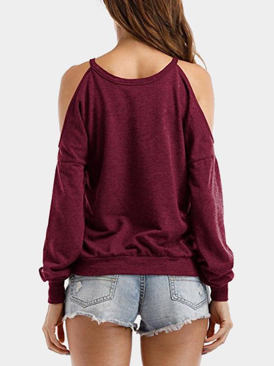 NEW FEELING Womens Burgundy T-Shirts