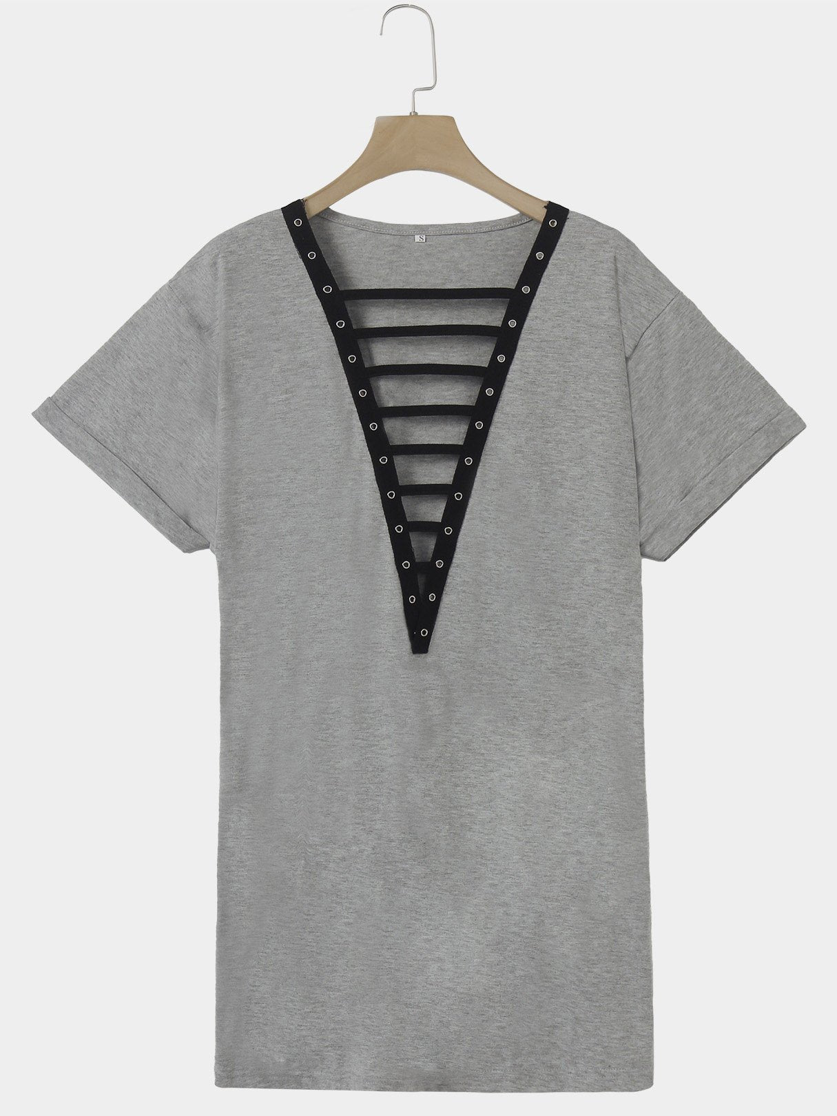 NEW FEELING Womens Grey V-Neck Dresses