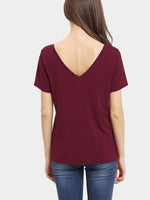 NEW FEELING Womens Burgundy T-Shirts