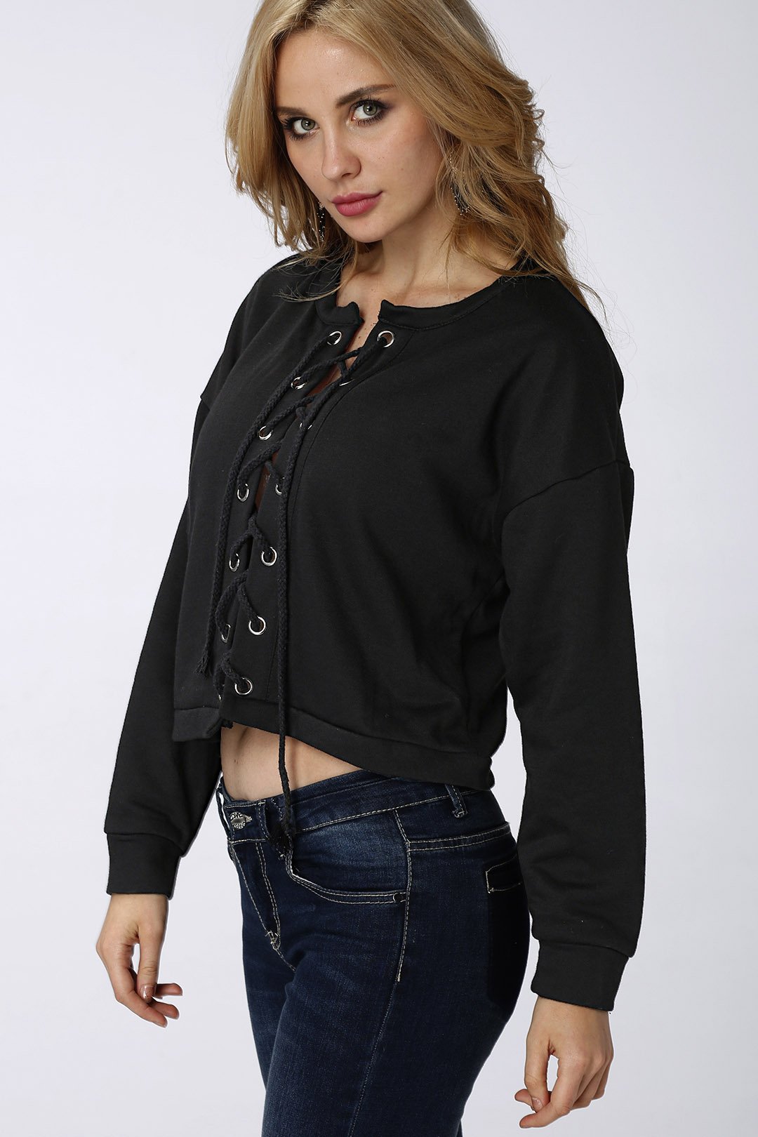 NEW FEELING Womens Black T-Shirts