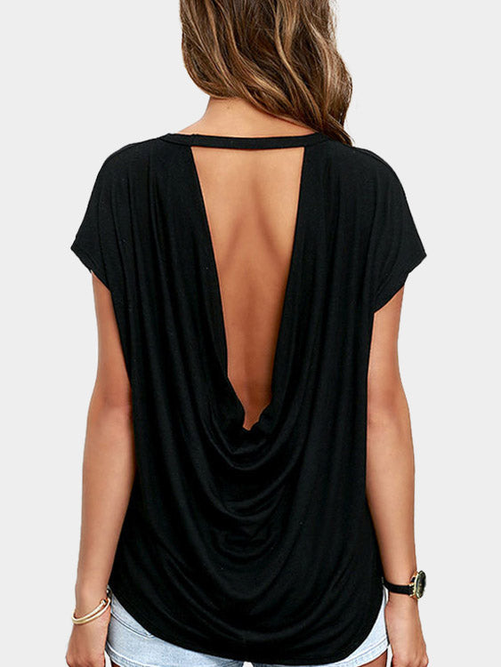 NEW FEELING Womens Black T-Shirts