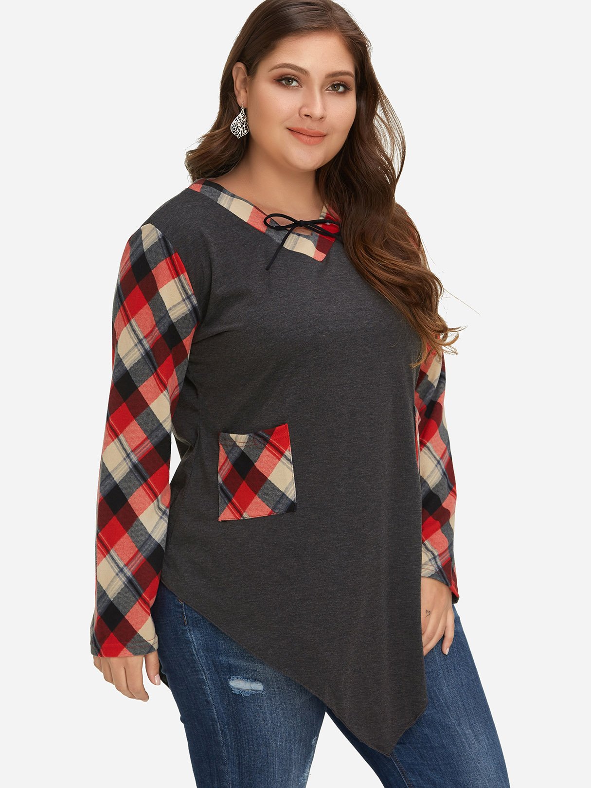 OEM Ladies Grey Plus Size Tops