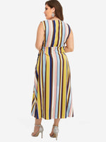 NEW FEELING Womens Striped Plus Size Dresses